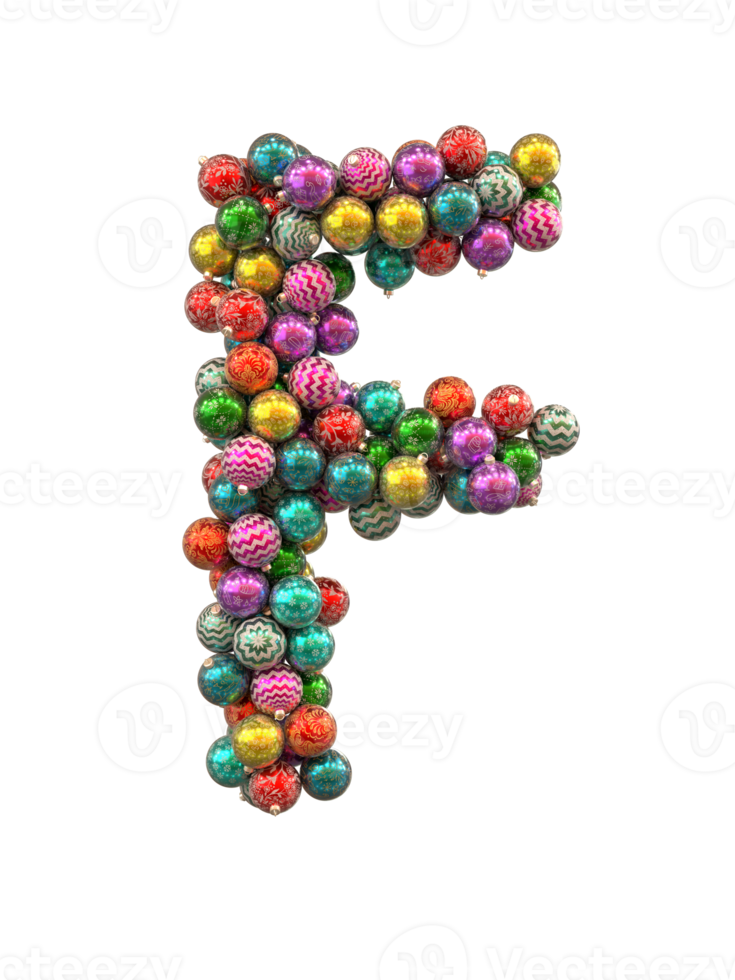 Festive Retro Holiday Christmas ornaments globe typeface text F png