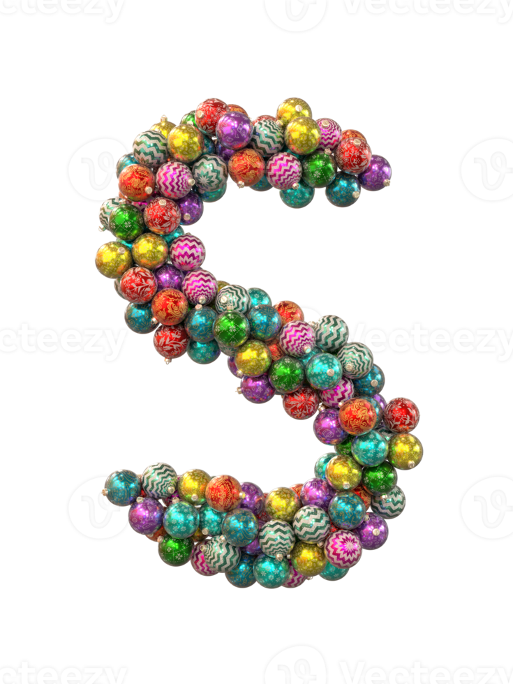 Festive Retro Holiday Christmas ornaments globe typeface text S png
