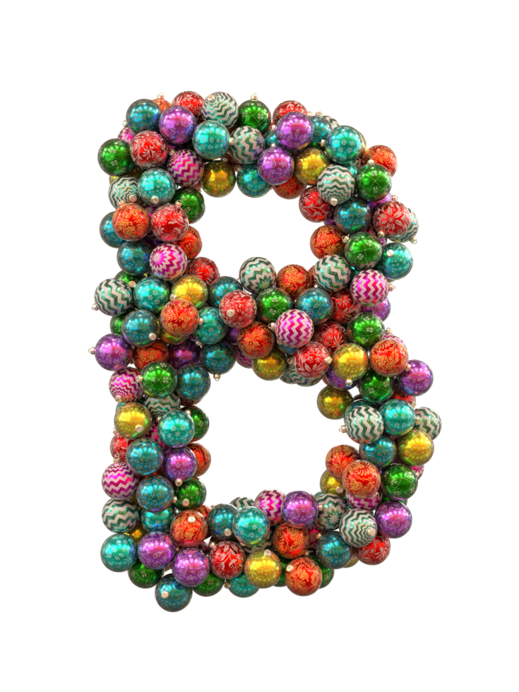 Festive Retro Holiday Christmas ornaments globe typeface text B png
