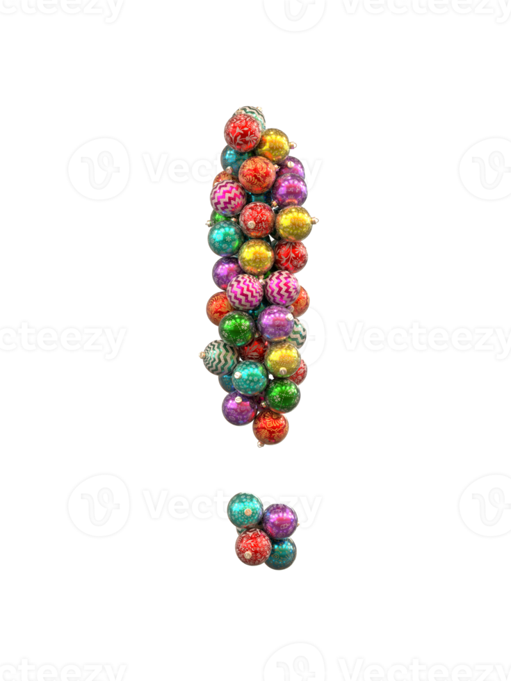 festivo retrò vacanza Natale ornamenti globo carattere tipografico testo esclamazione punto png