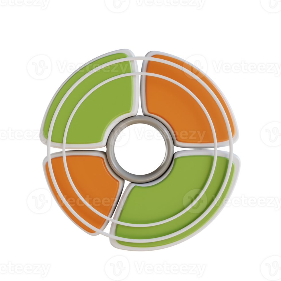 3D illustration business pie chart png