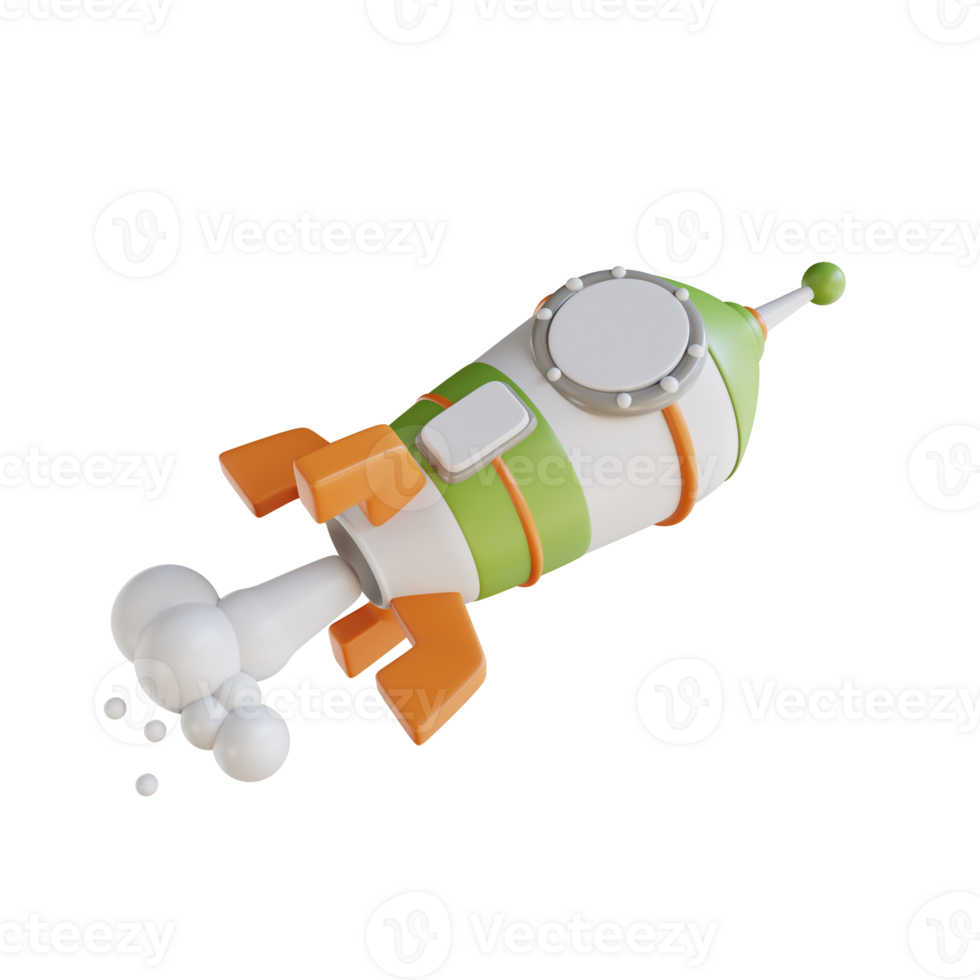 3d illustratie bedrijf opstarten raket png