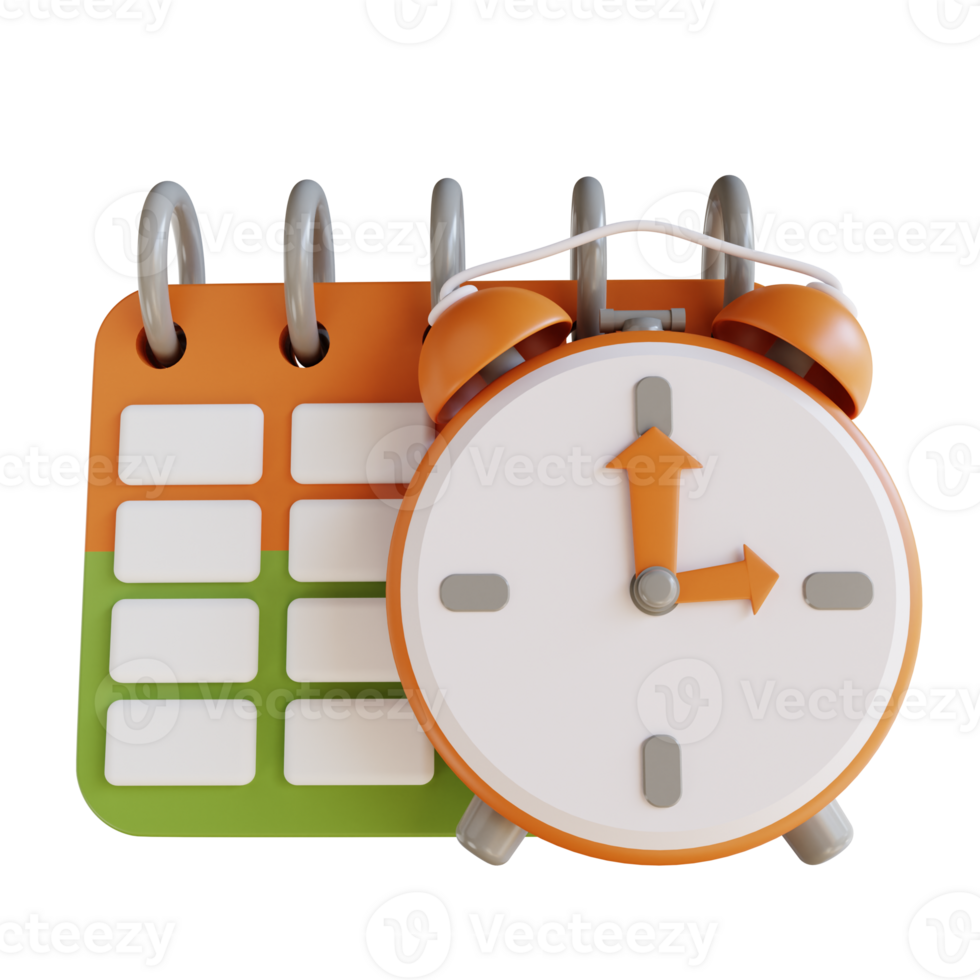 3d illustrazione attività commerciale tempo e calendario png