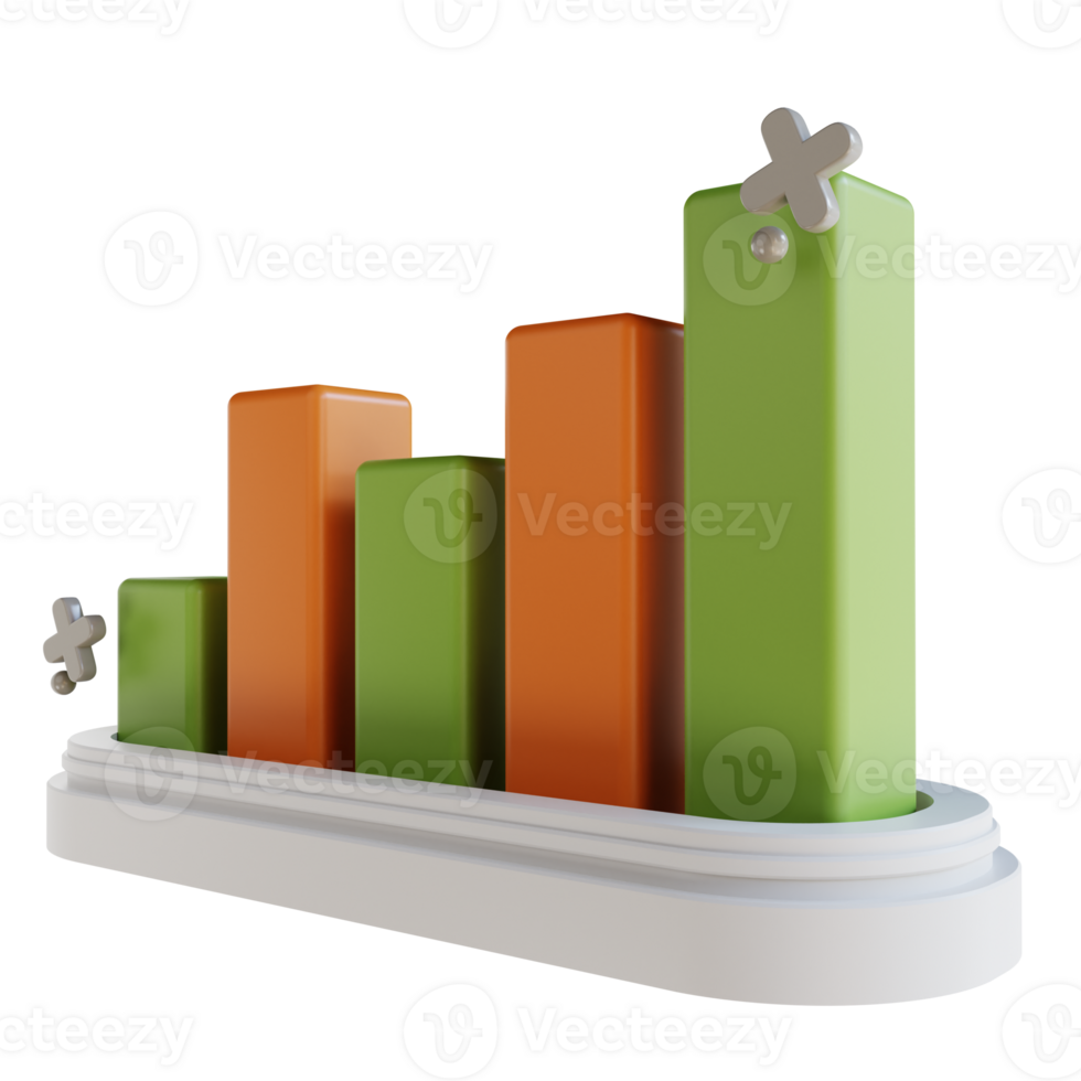 3d illustratie diagram omhoog png