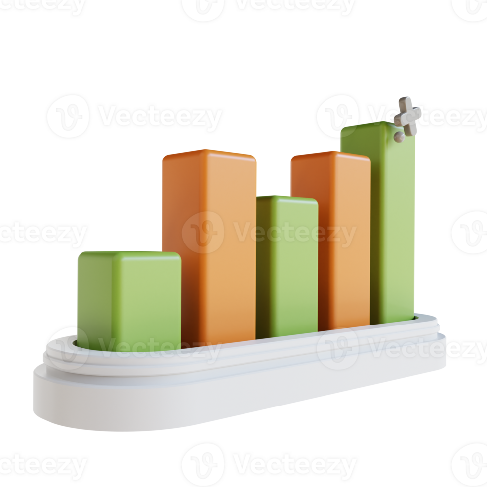 3d illustratie diagram omhoog png