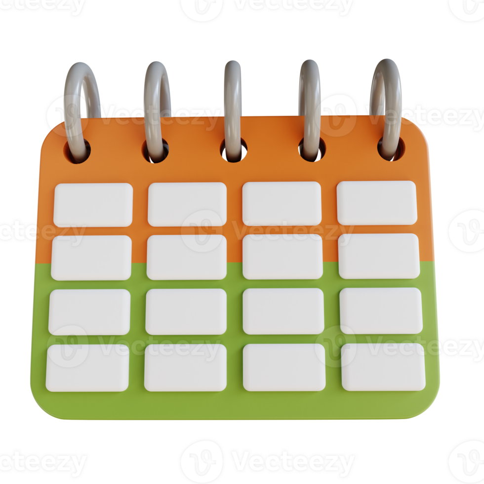 horario de calendario de ilustración 3d png