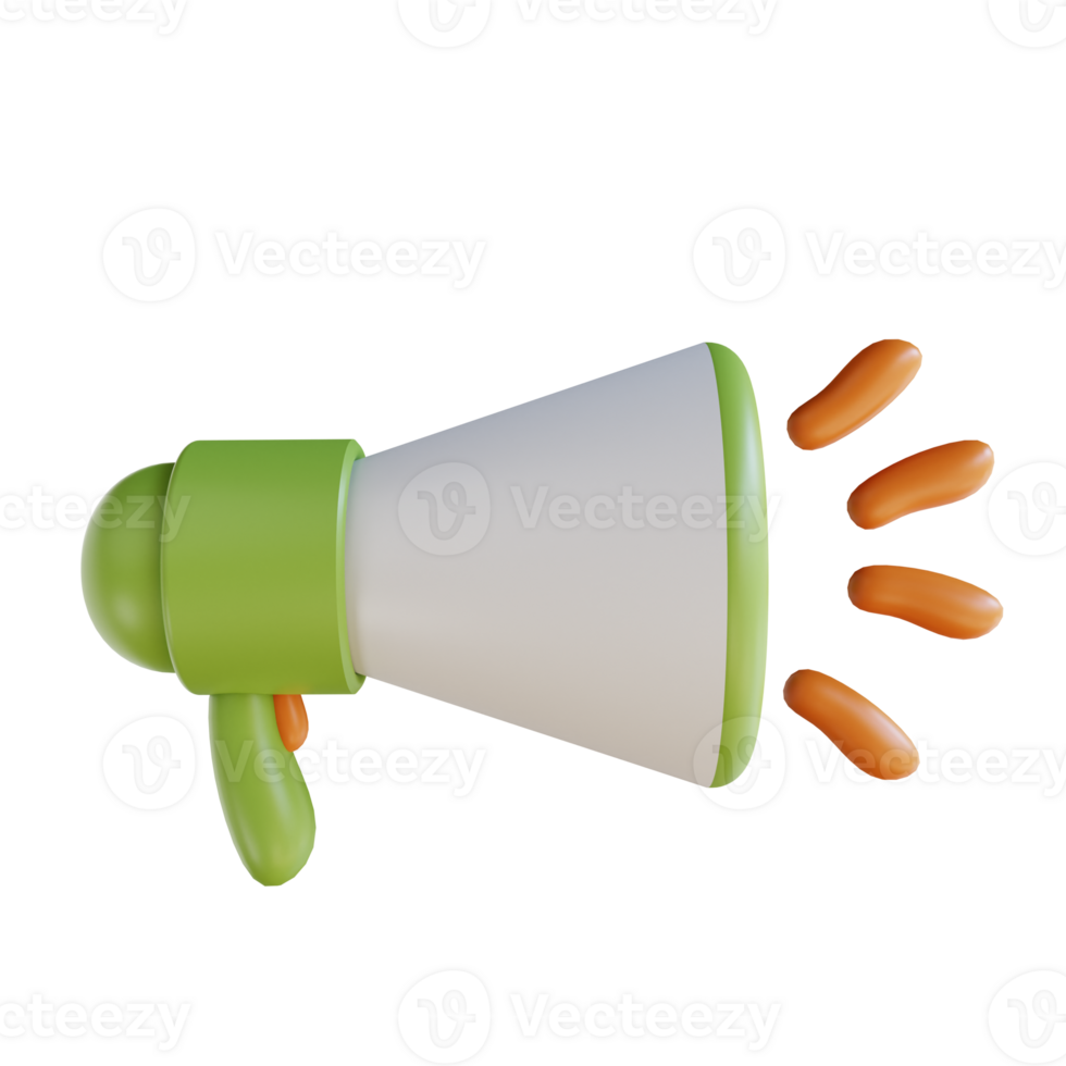 3D illustration megaphone business marketing png