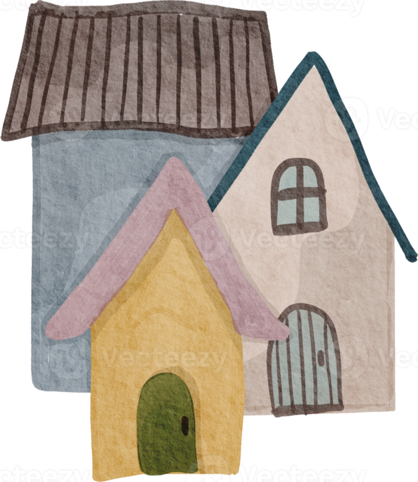 waterverf weinig huis png