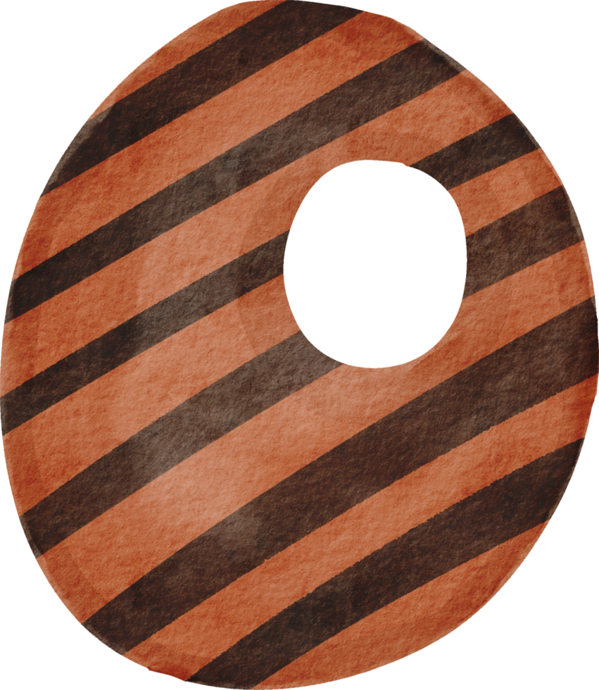 Watercolor number zero png