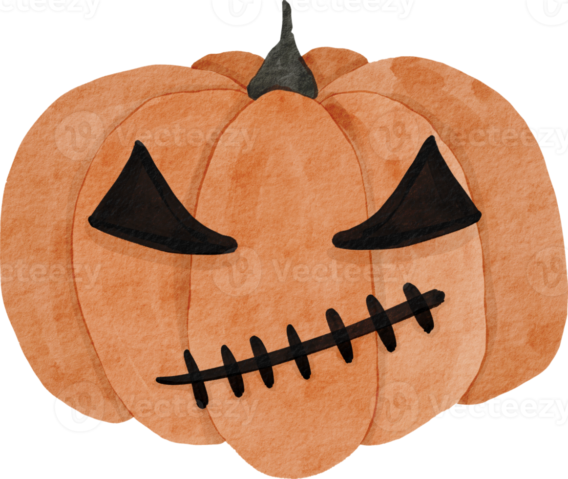 Watercolor halloween pumpkin png