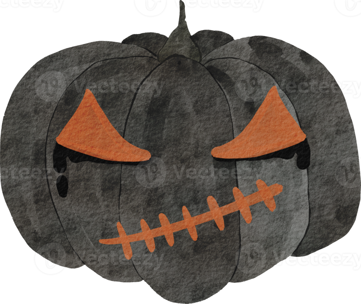Watercolor halloween pumpkin png