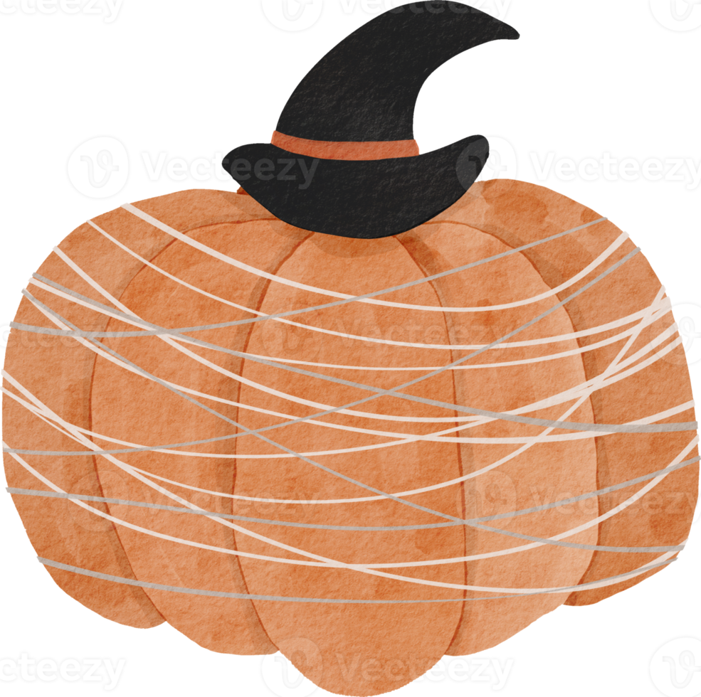 Watercolor halloween pumpkin png
