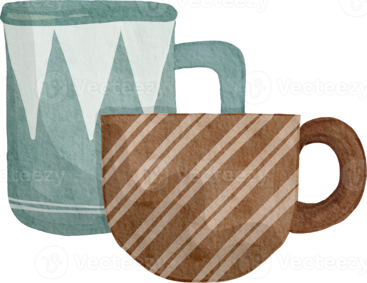 Watercolor cute mug png