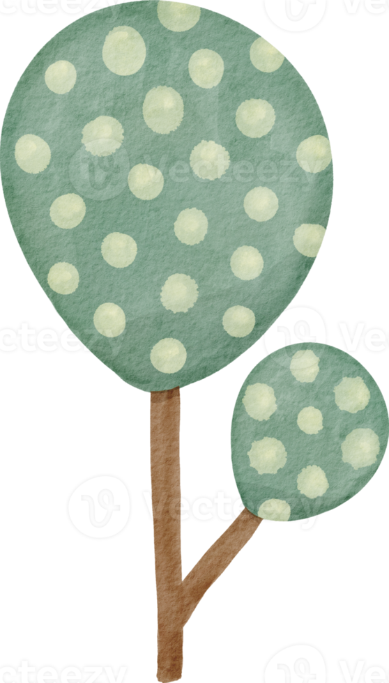 Watercolor cute tree png