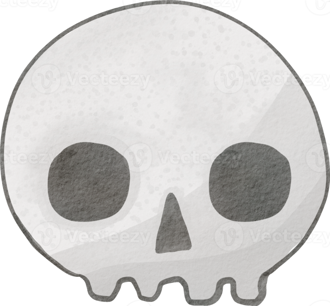 Watercolor halloween skull png