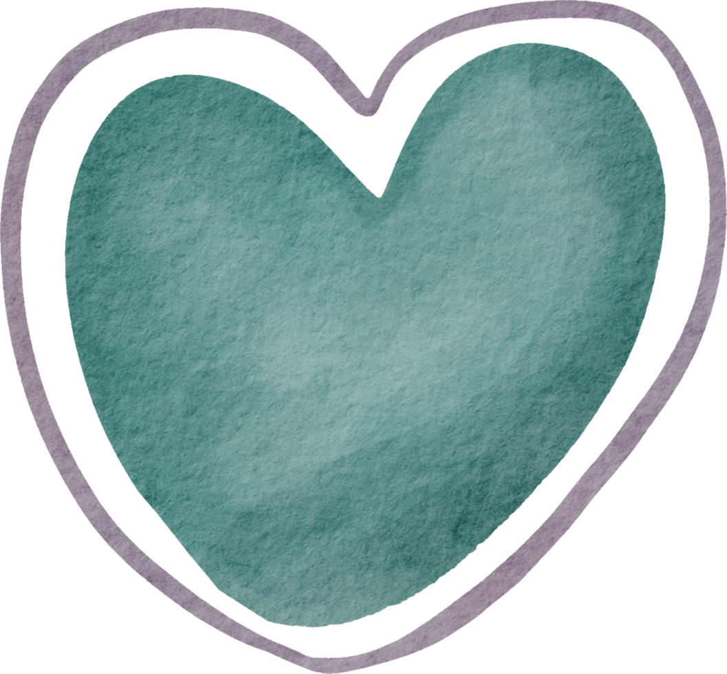 Watercolor abstract heart png