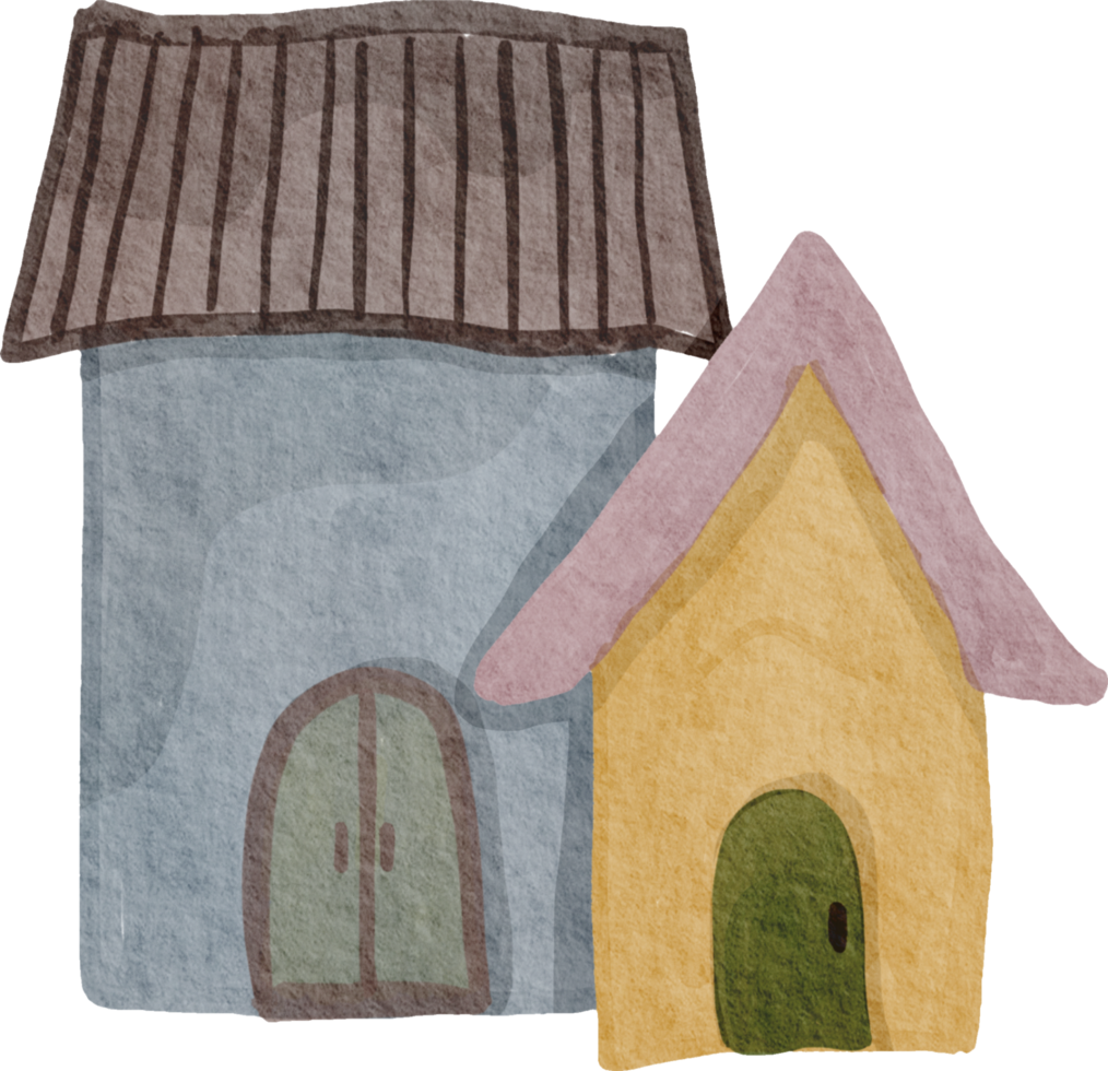 Watercolor little house png