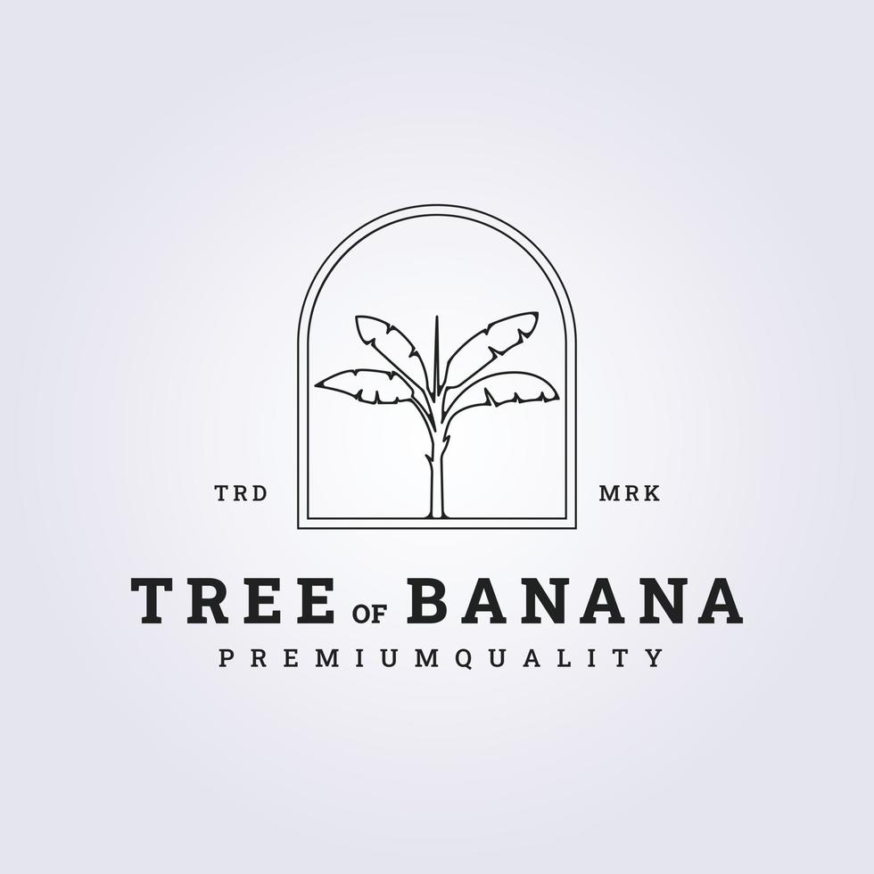 aloha banana tree outline logo vector illustration design
