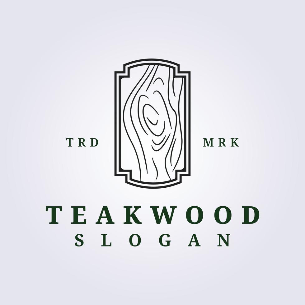 line texture of teakwood logo vector illustration design