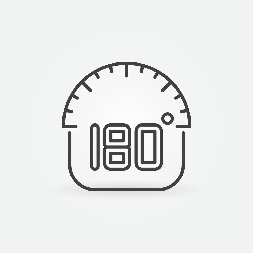 Vector 180 degrees angle outline icon