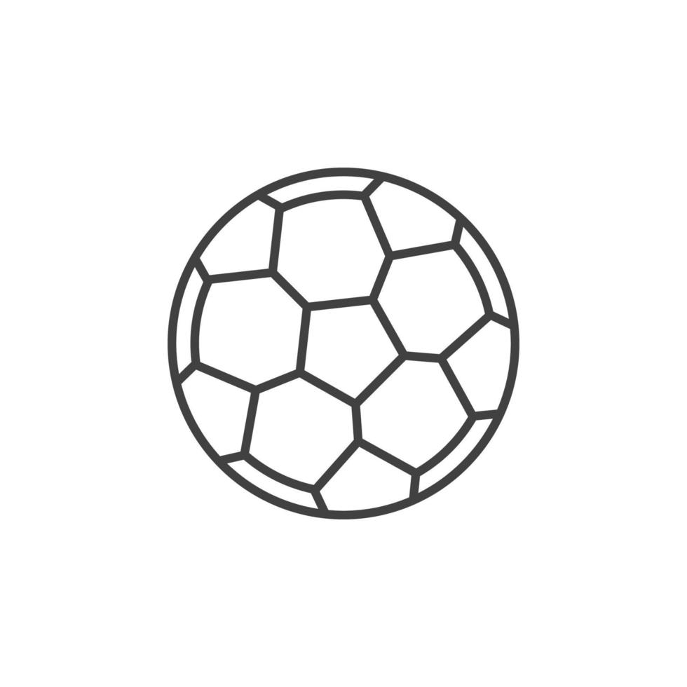 icono de contorno de vector de pelota de fútbol. elemento de diseño de balón de fútbol