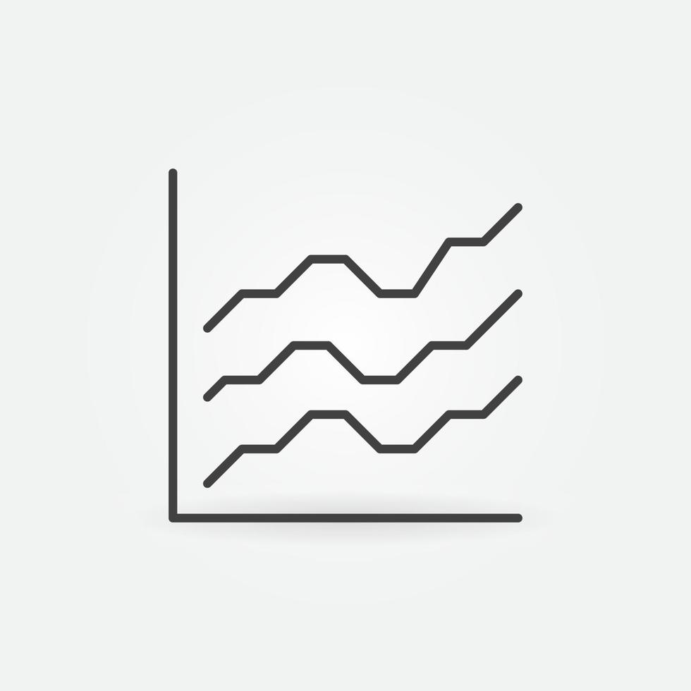 Line Graph vector concept icon in thin line style