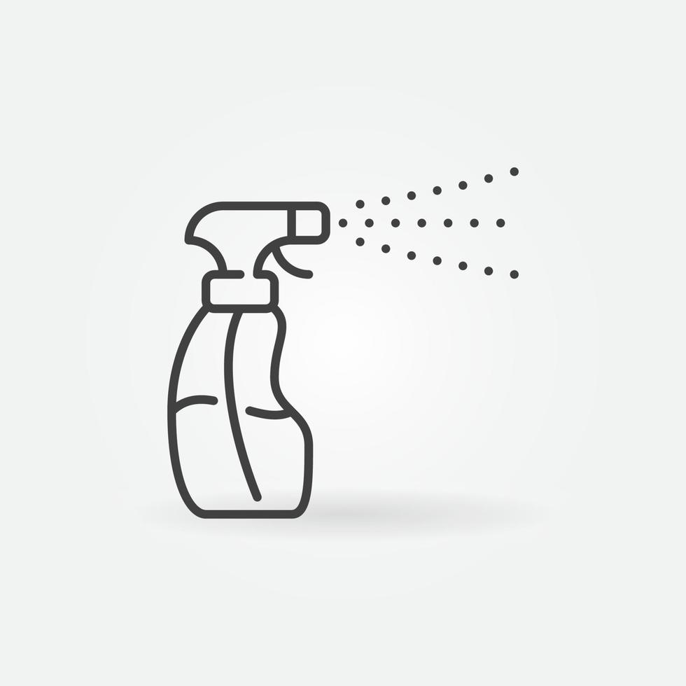 Window and Glass Cleaner outline vector concept minimal icon