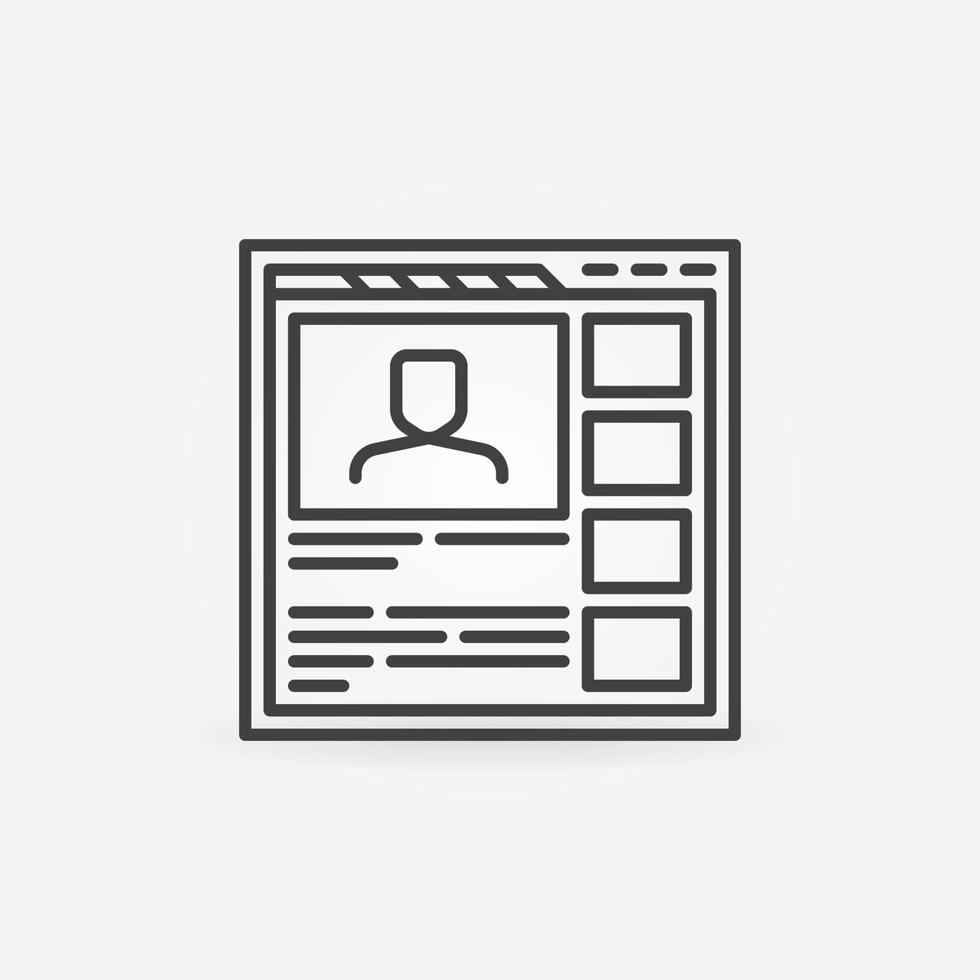 Browser Web Page or Window vector outline concept icon