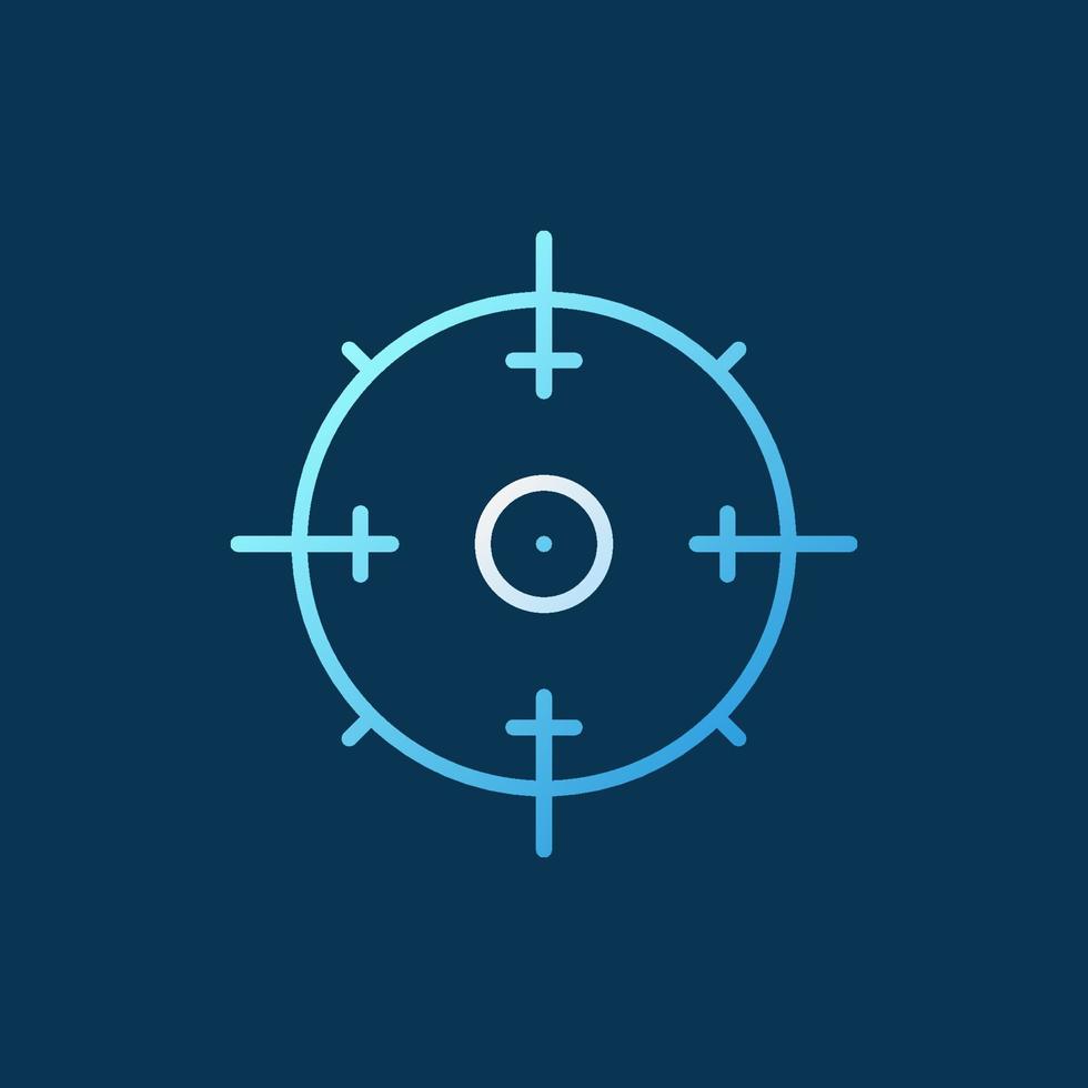 Aim vector concept outline icon on dark background