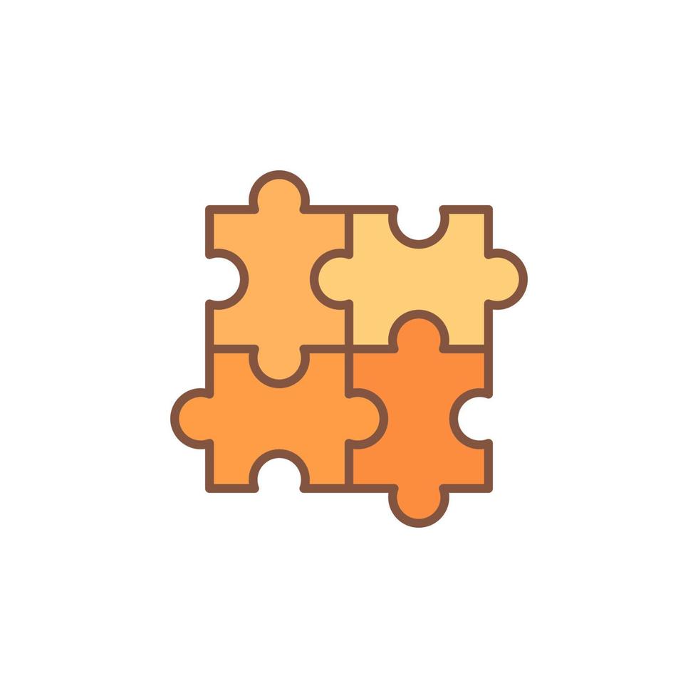 Jigsaw Puzzle vector concept colored icon