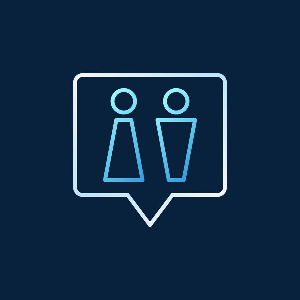 Toilet speech bubble colored icon - Vector WC linear sign
