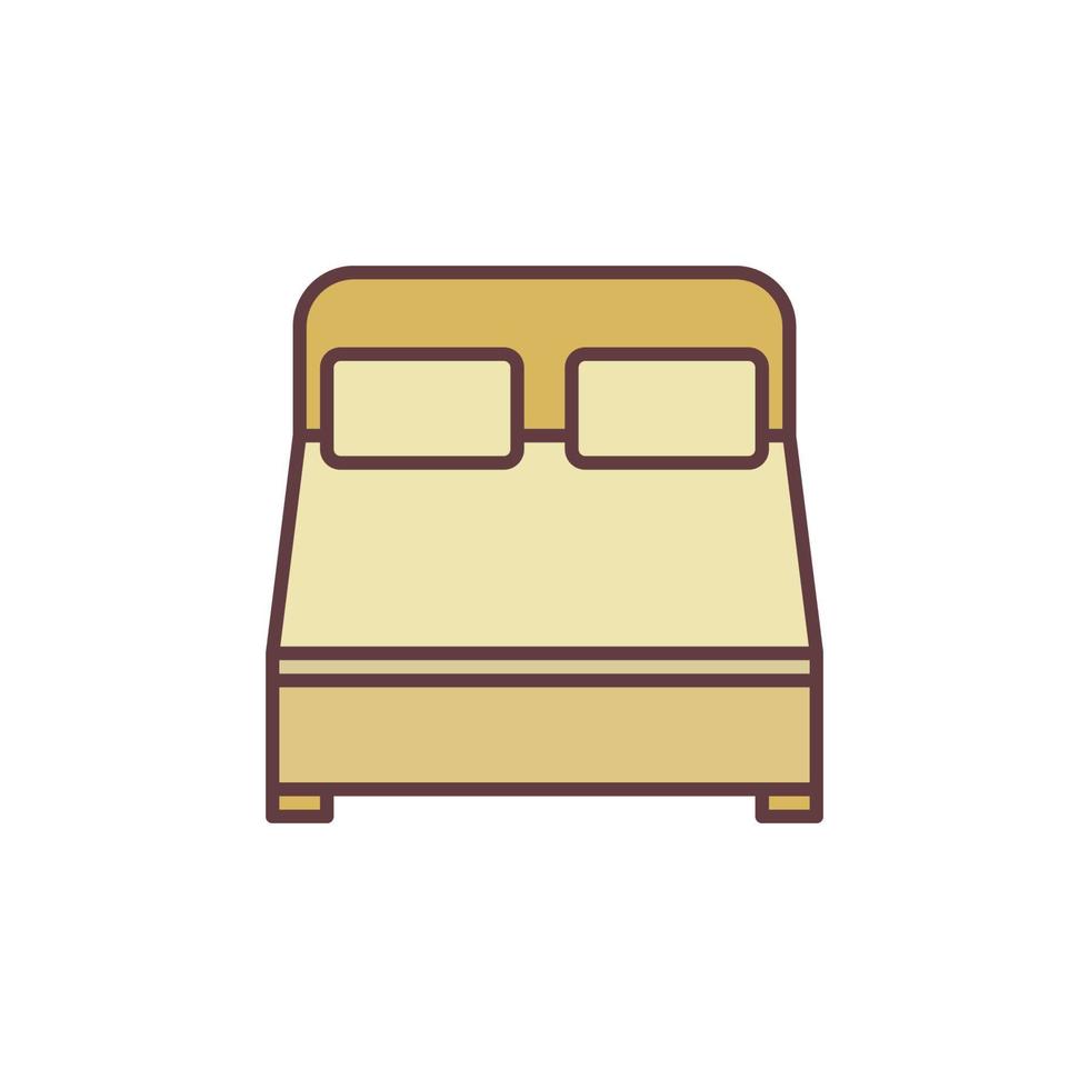 icono de color de concepto de cama king size de vector