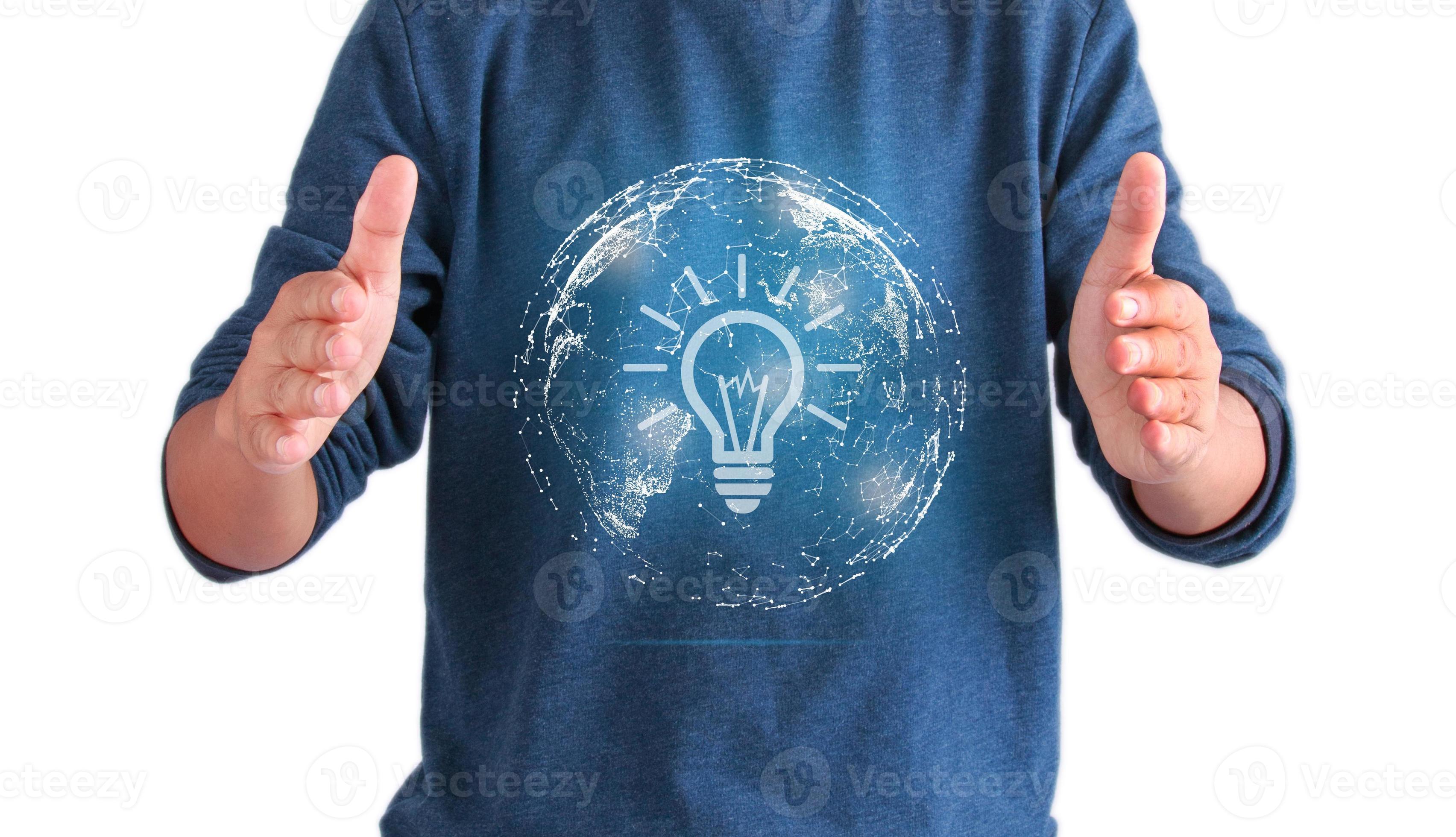 Good and creative ideas can change the world, The hand of the person