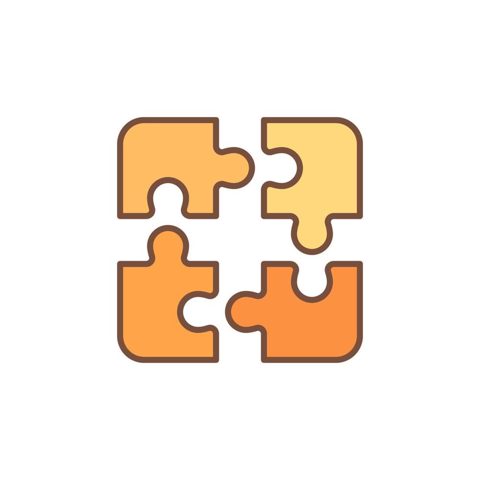 4 Jigsaw Puzzle Pieces vector concept colored icon