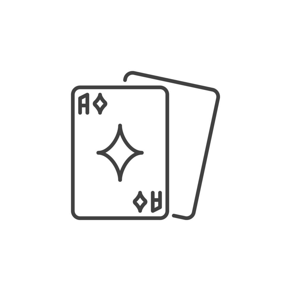 Playing cards vector linear icon - poker concept symbol