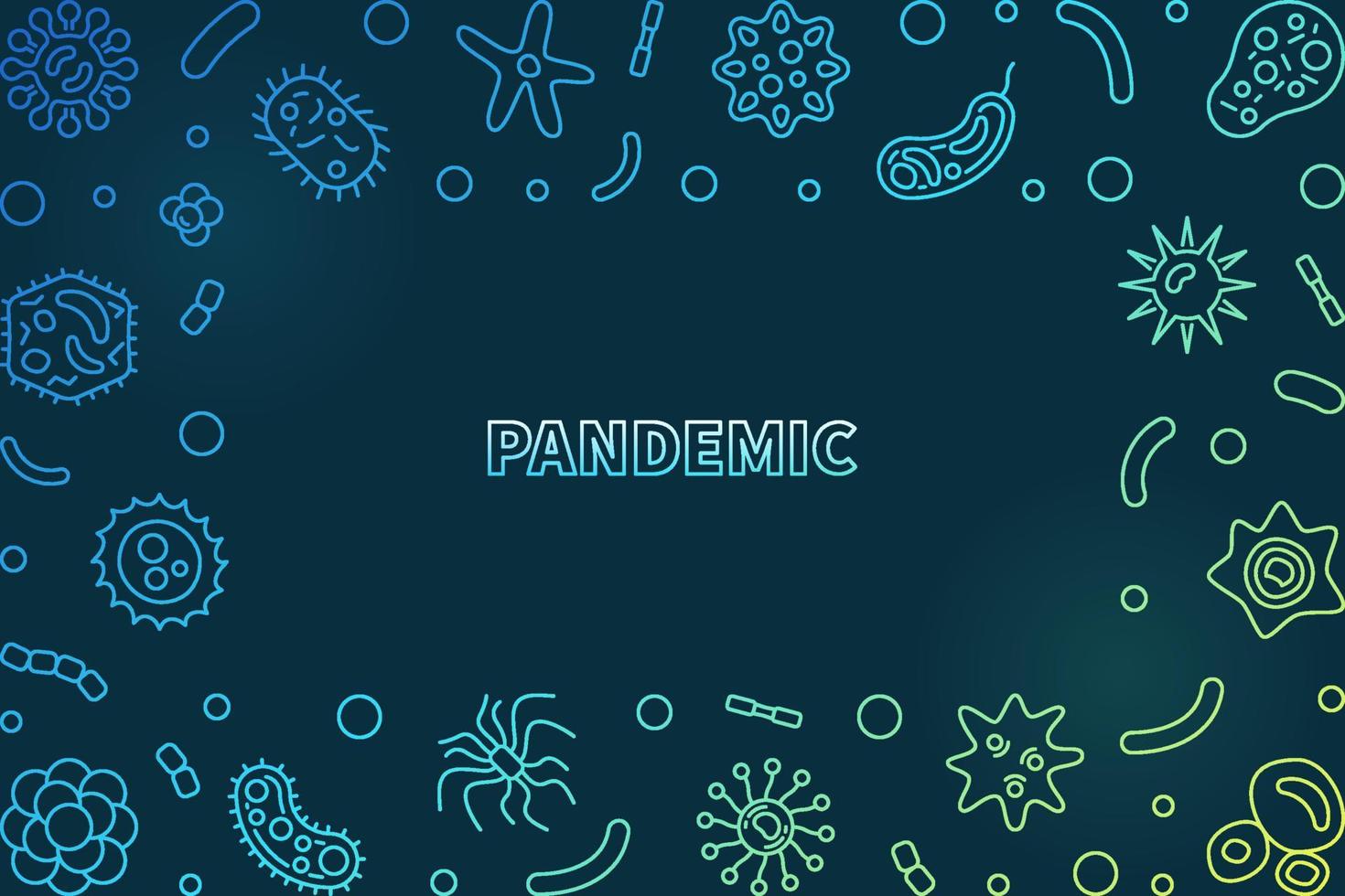 Pandemic vector concept colored linear frame or illustration