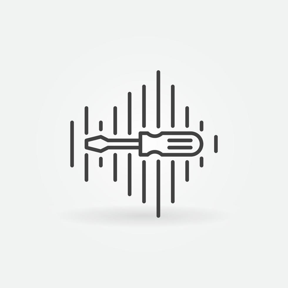 Sound Wave with Screwdriver line vector icon or sign