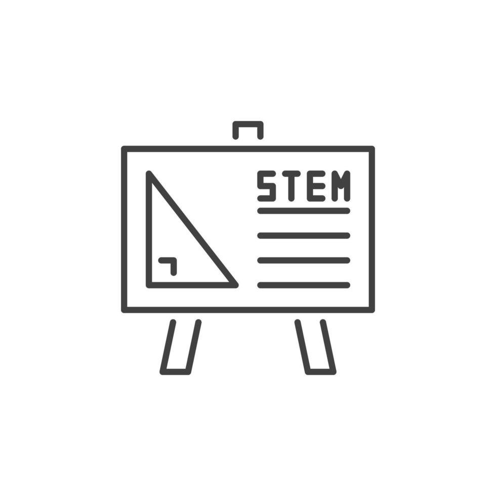 STEM Whiteboard vector simple icon in thin line style