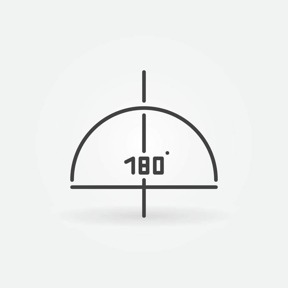 Icono de concepto de vector lineal gráfico de 180 grados o elemento de logotipo