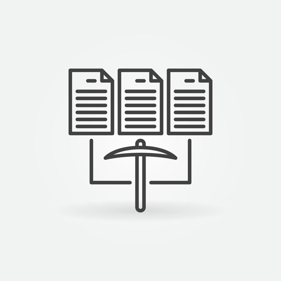 Vector Data Mining outline concept icon