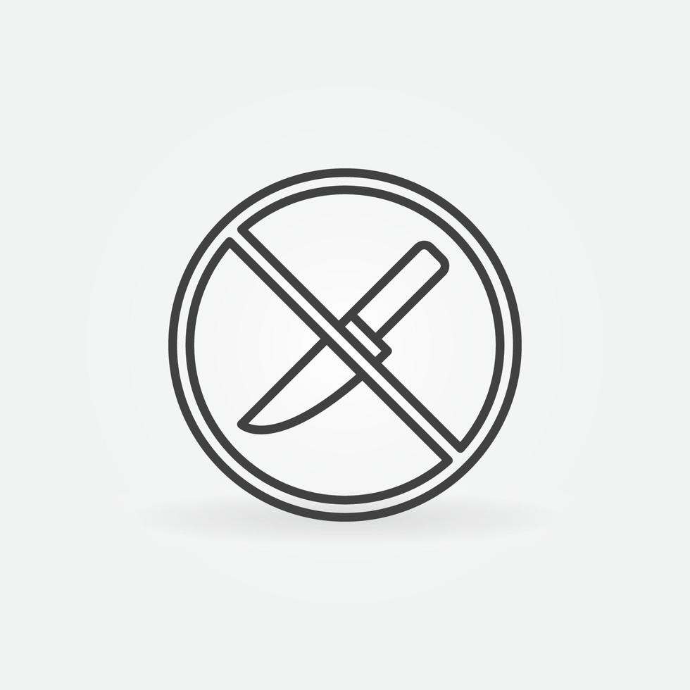 Do not use or open with Knife outline vector concept icon