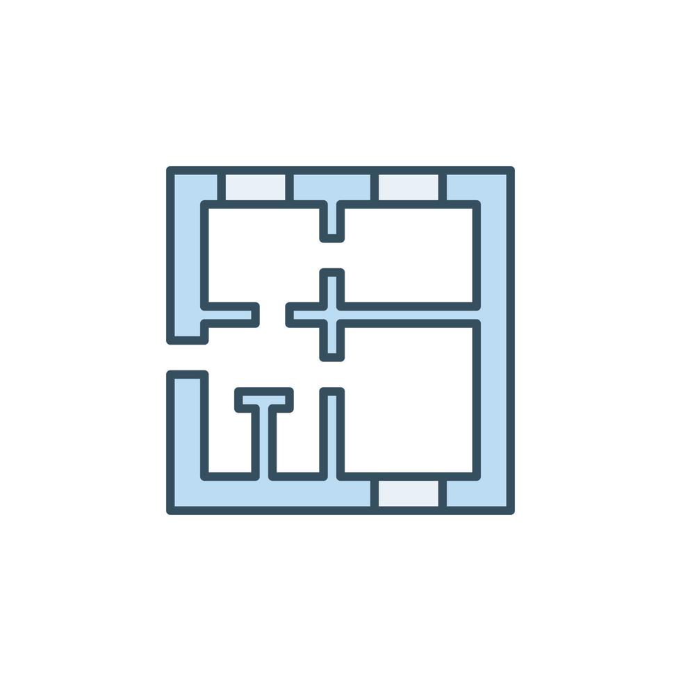 House Floor Plan vector concept blue icon