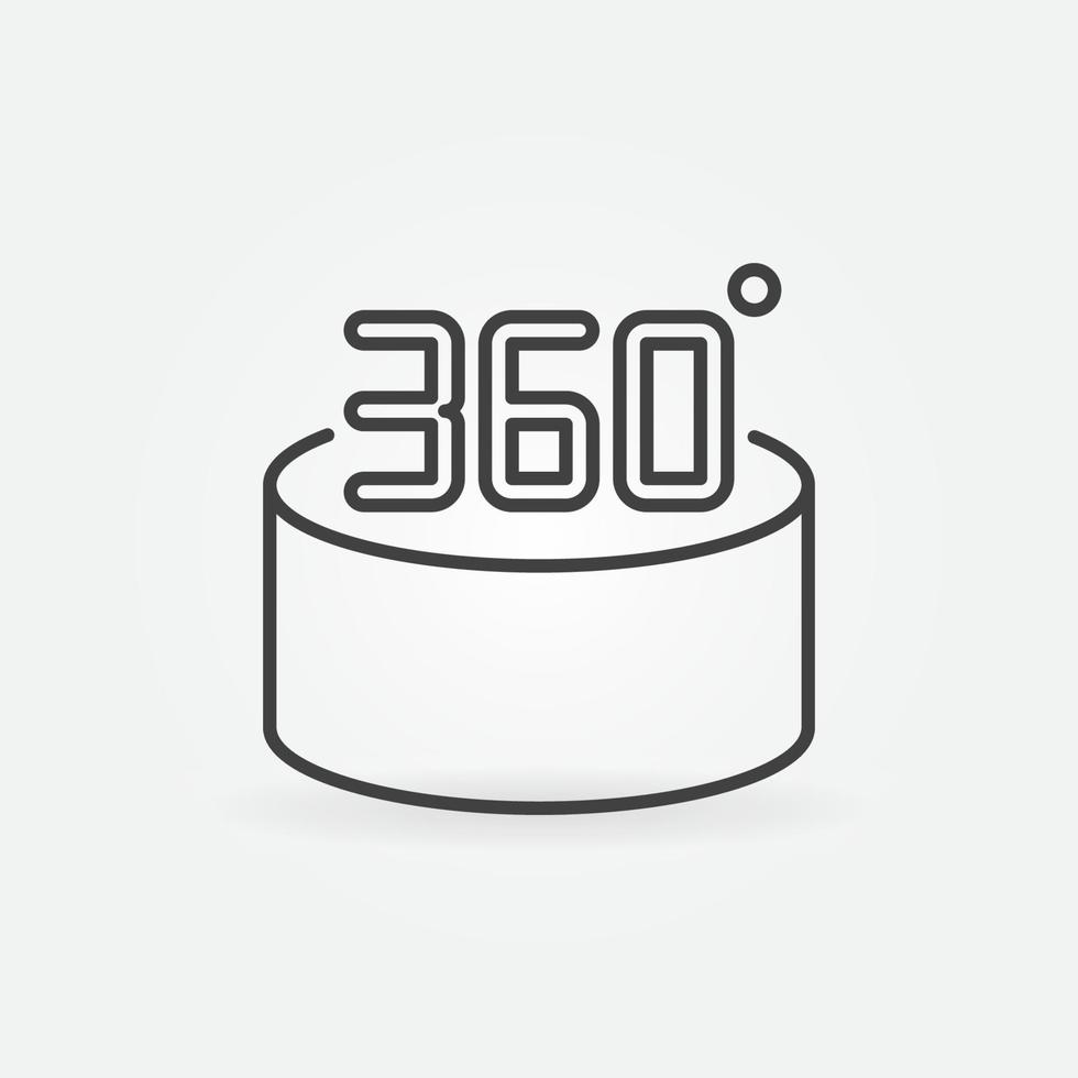 360 degrees vector minimal concept outline icon