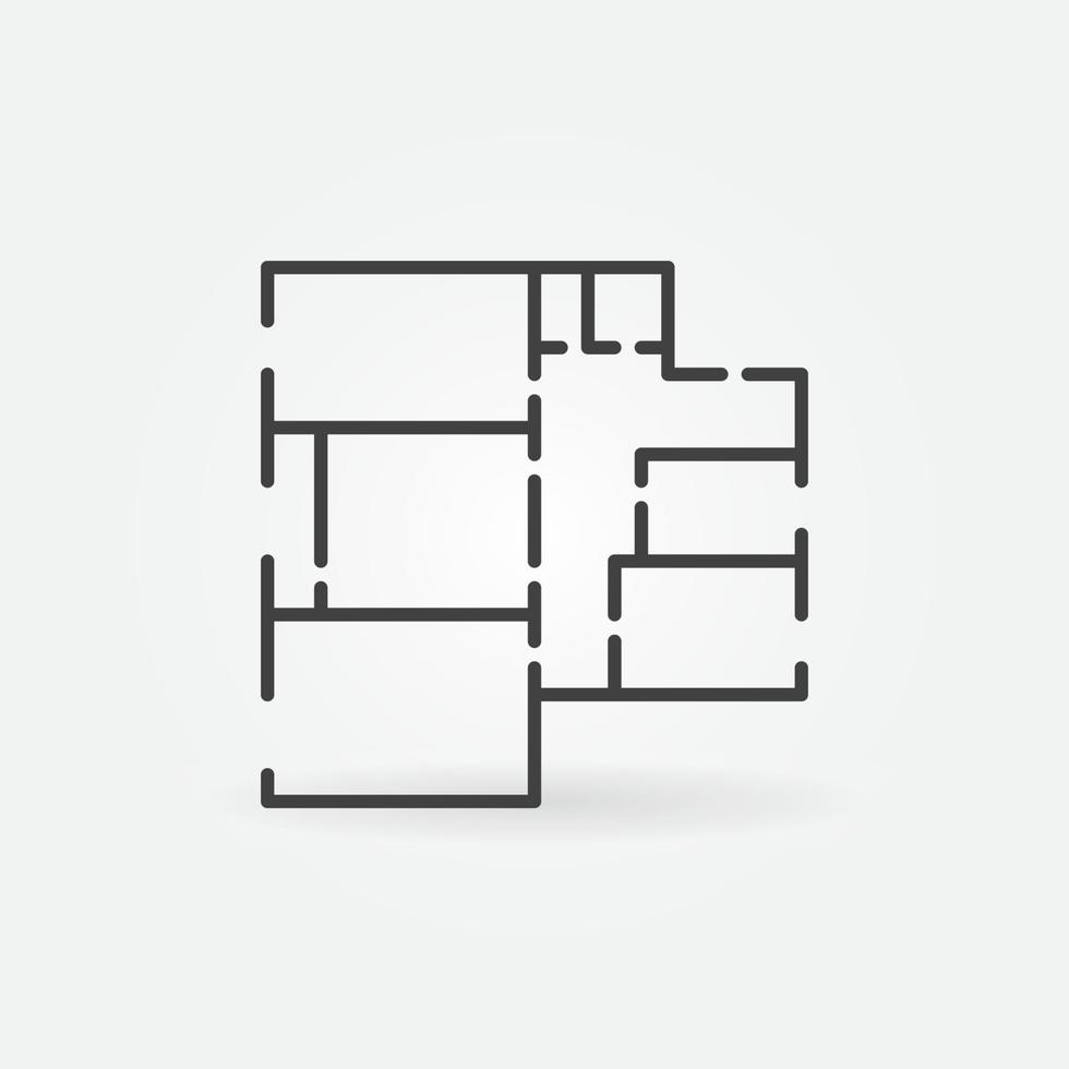 Apartment Plan outline vector concept simple icon
