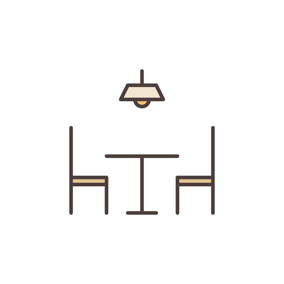 Two Chairs and Table vector concept colored icon
