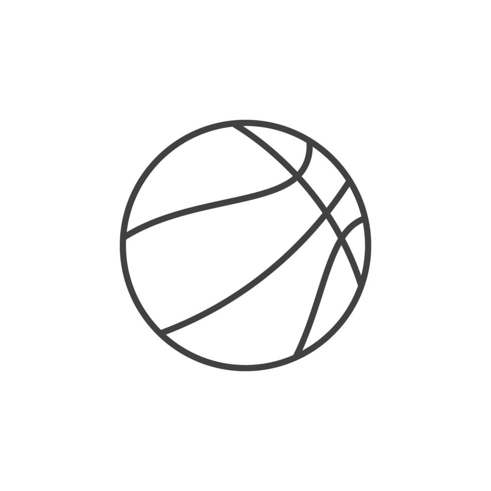 icono de concepto de contorno de vector de pelota de baloncesto