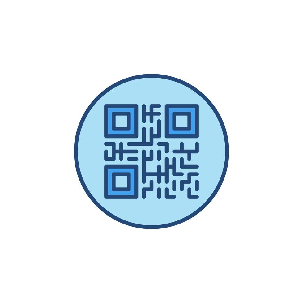QR Code inside Circle vector concept colored icon