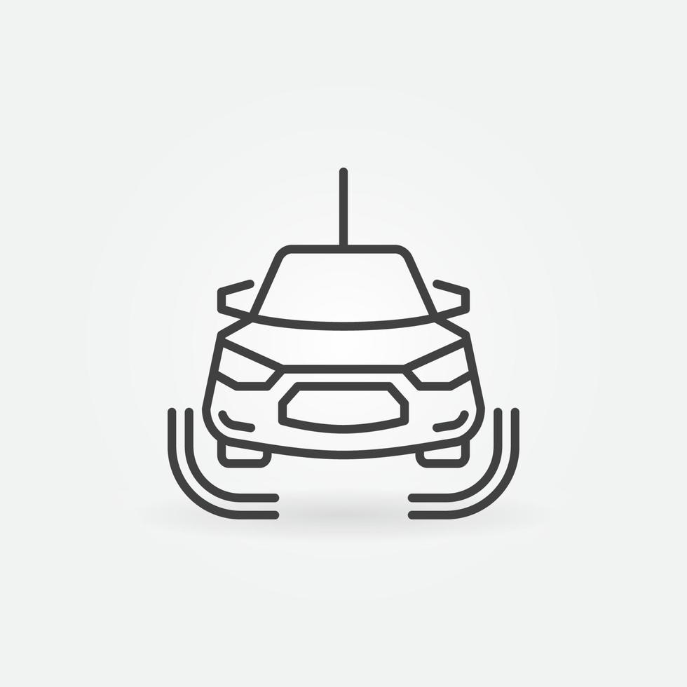 Self-Driving Car vector concept outline icon. Front View