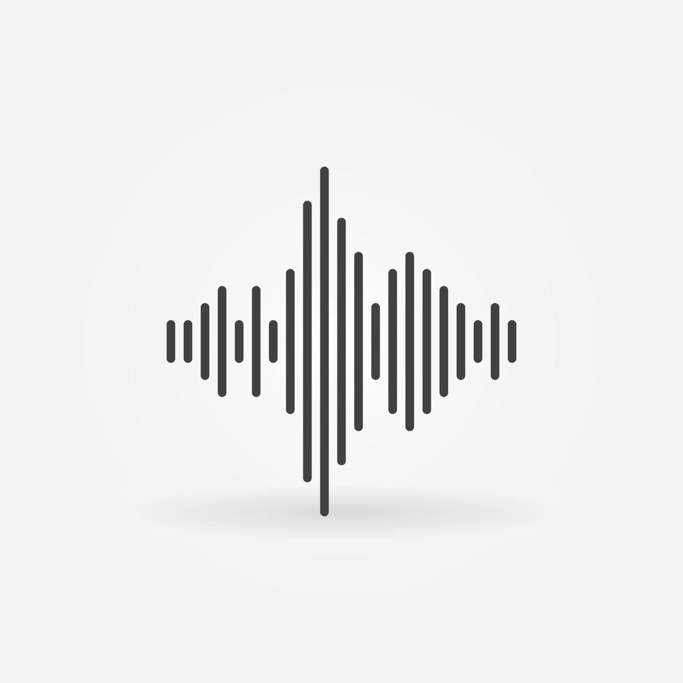 Sound wave vector thin line concept minimal icon