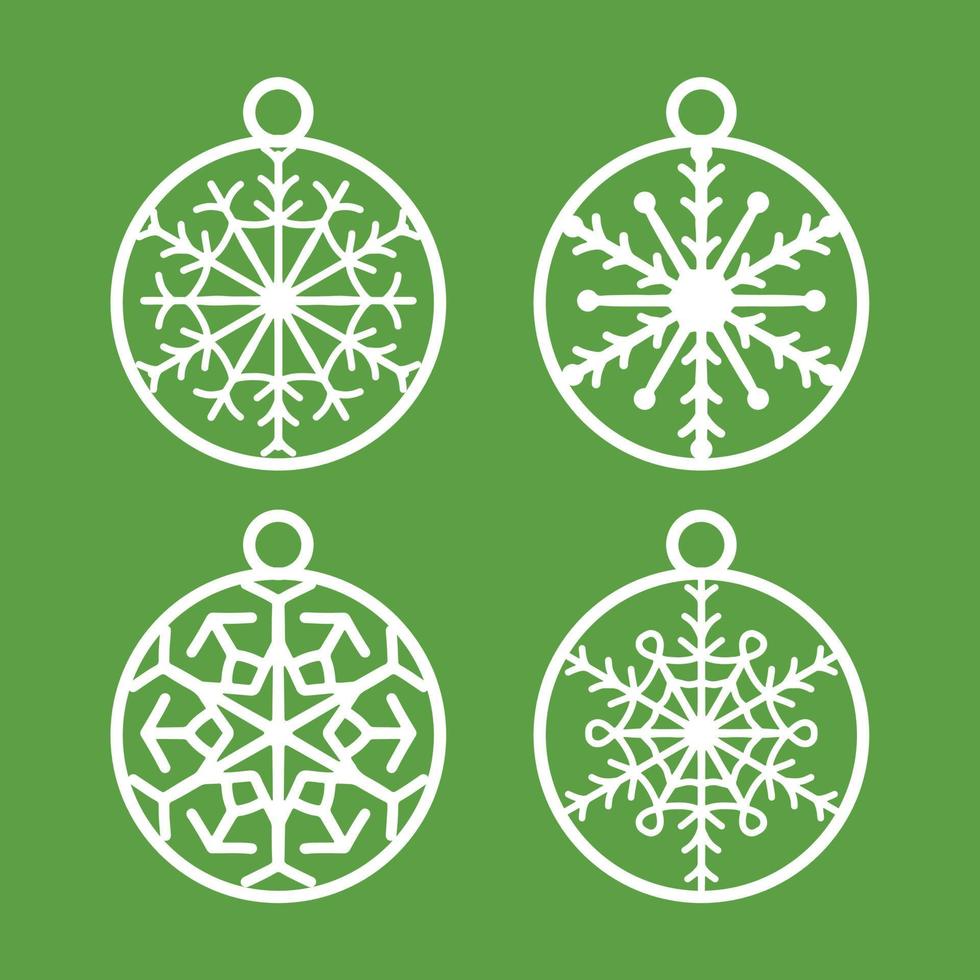 laser cut christmas ball vector set